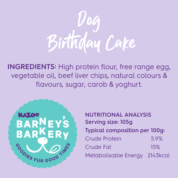 KAZOO Barney's Barkery - Dog Birthday Cake Round