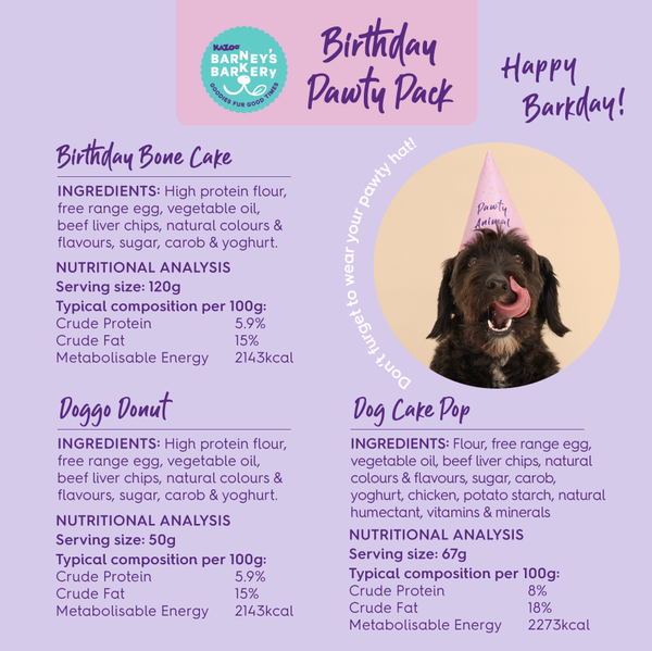 KAZOO Barney's Barkery - Dog Birthday Treats Party Pack