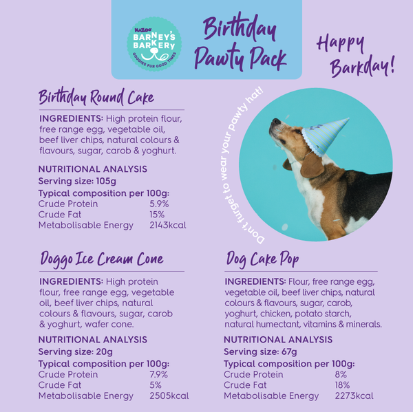 KAZOO Barney's Barkery - Dog Birthday Treats Party Pack