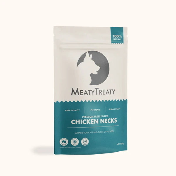 MEATY TREATY Freeze Dried Chicken Necks for cats & dogs 100g