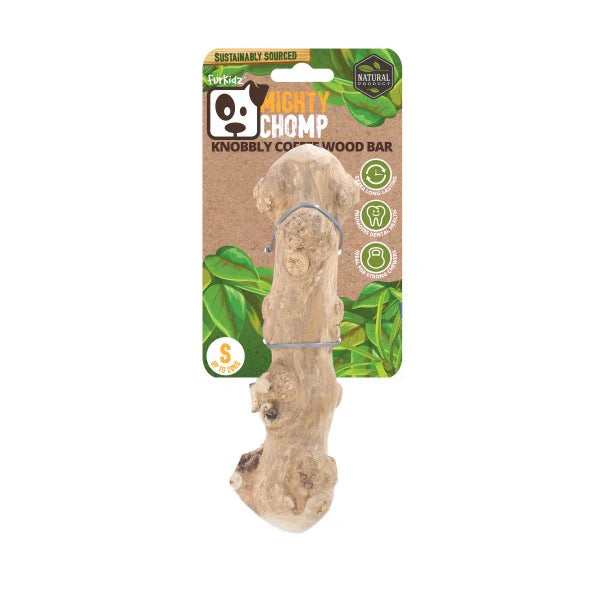 MIGHTY CHOMP Knobbly Coffee Wood Bar - Small