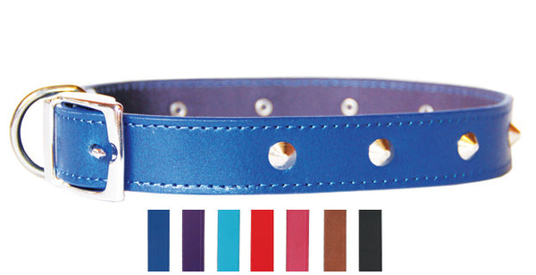 BEAU PETS Leather Sewn Stud Collar