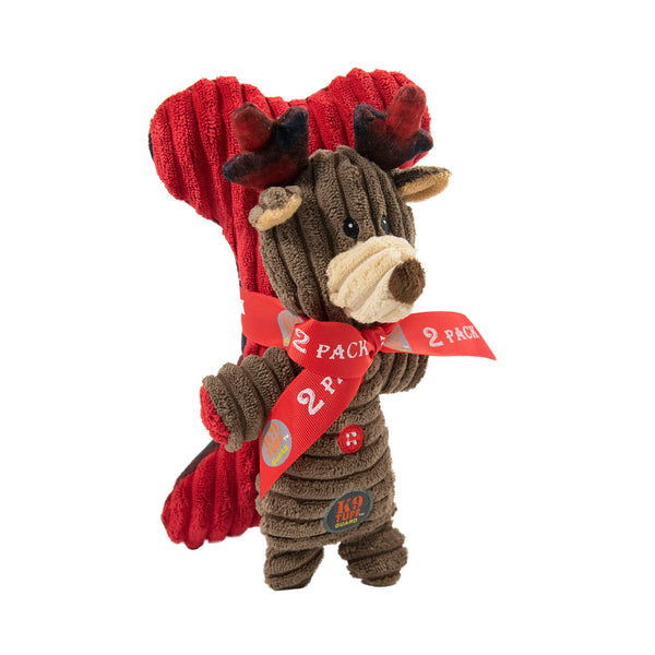 OUTWARD HOUND Frosty fellows Reindeer Bone 2pk