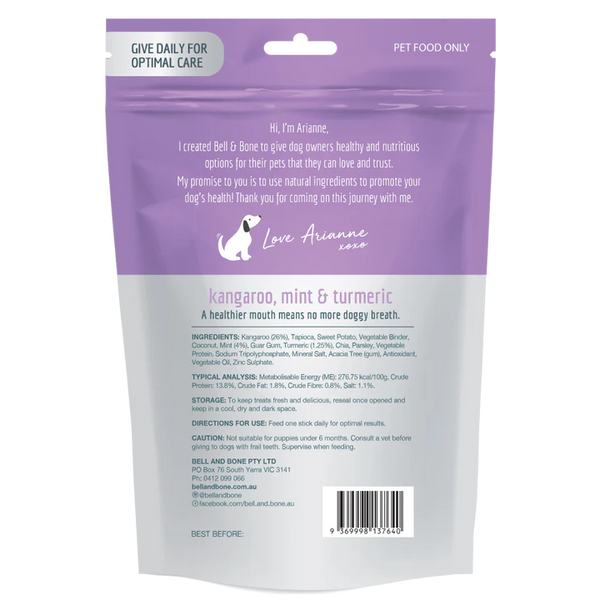 BELL & BONE Dental Sticks - Kangaroo, Mint and Turmeric
