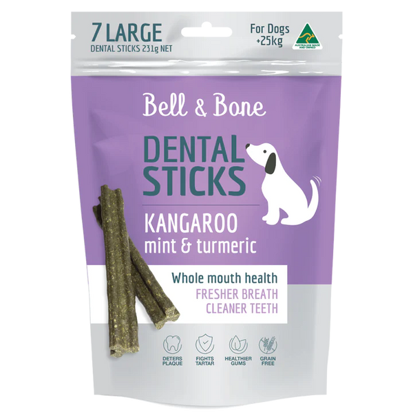 BELL & BONE Dental Sticks - Kangaroo, Mint and Turmeric