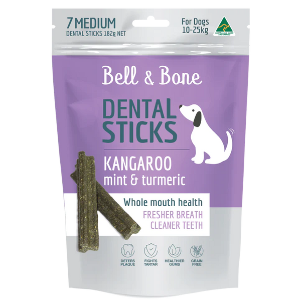 BELL & BONE Dental Sticks - Kangaroo, Mint and Turmeric