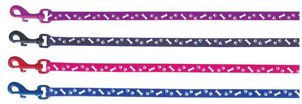 BEAU PETS Puppy Lead Nylon Paws/Bones