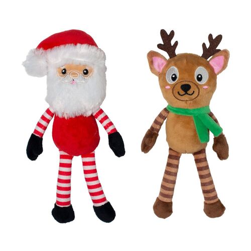 FRINGE STUDIO Friends At Frost Sight Santa & Reindeer Plush