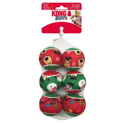 KONG Christmas SqueakAir Balls 6pk