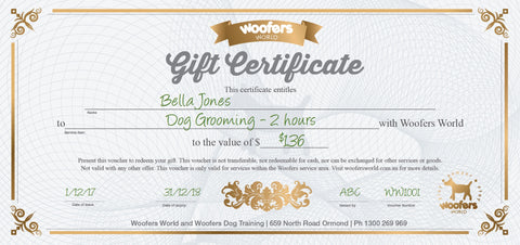 Woofers Gift Certificate - Dog Walking/Home Visits