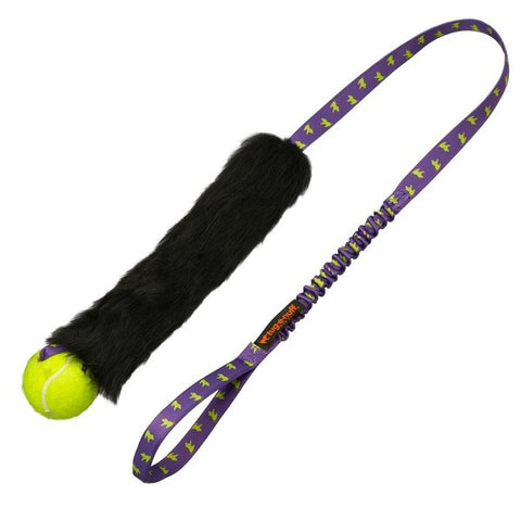 TUG-E-NUFF Sheepskin Bungee Chaser with Tennis Ball