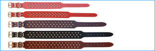 BEAU PETS Leather Staffy/Bull Terrier Stud Collar 43mm x 55cm